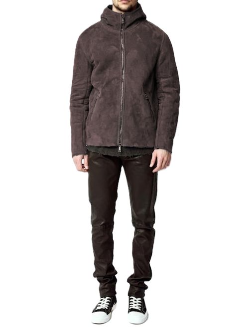 Hoodie in pelle Giorgio Brato | GU27F26018MEVLSTEEL GREY